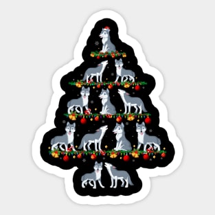 Family Pajama Sets Christmas Matching Wolf Xmas Tree Sticker